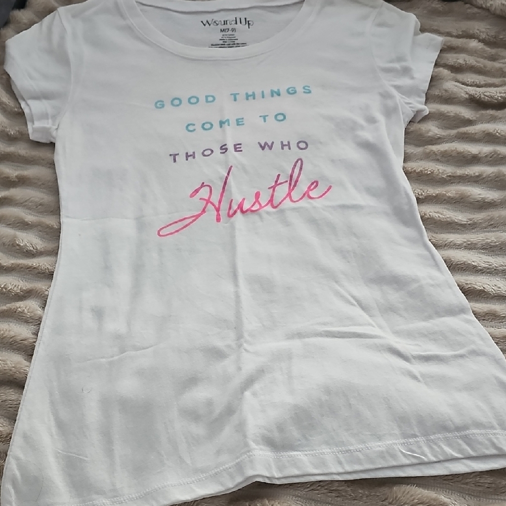 White Women's T-Shirt with Colorful Print